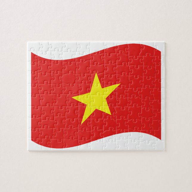 Vietnam Flag Wave Jigsaw Puzzle (Horizontal)