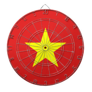 Vietnam Flag Yellow Star Dartboard