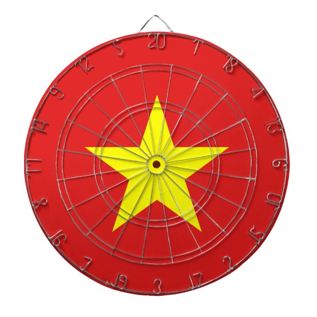 Vietnam Flag Yellow Star Dartboard (Front)