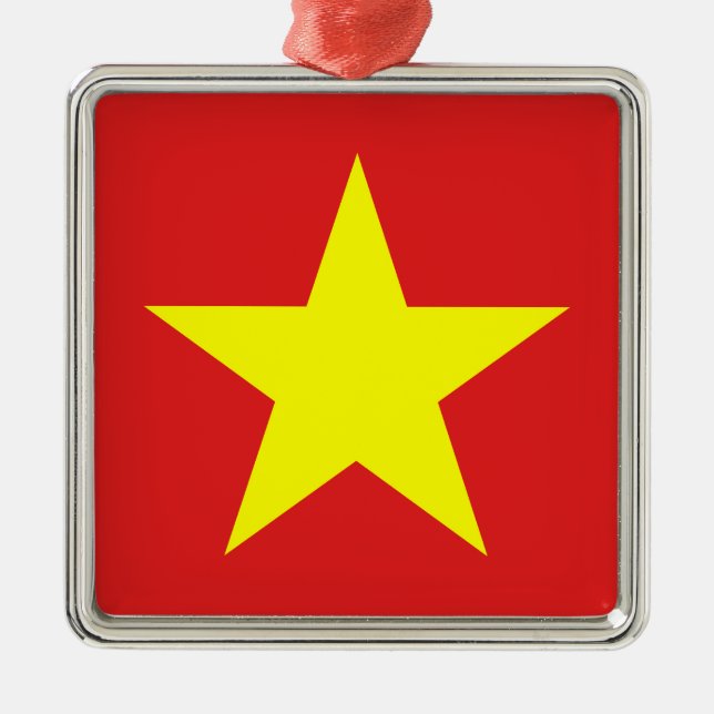 Vietnam Flag Yellow Star Metal Ornament (Front)