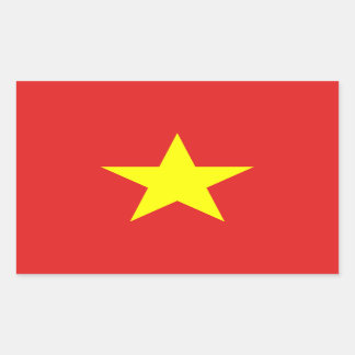 Vietnam Flag Yellow Star Rectangular Sticker