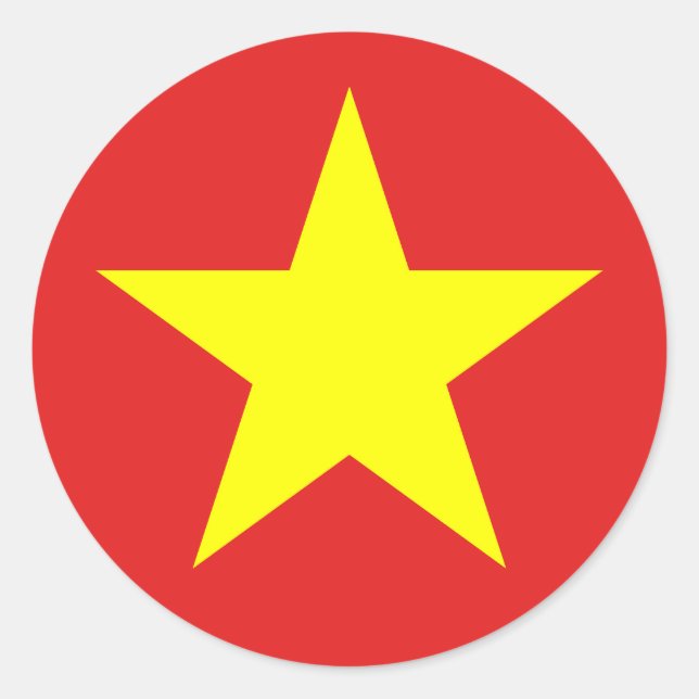 Vietnam Flag Yellow Star Round Sticker (Front)