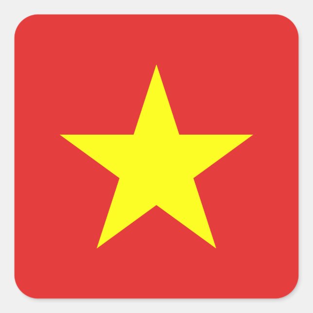 Vietnam Flag Yellow Star Square sticker (Front)