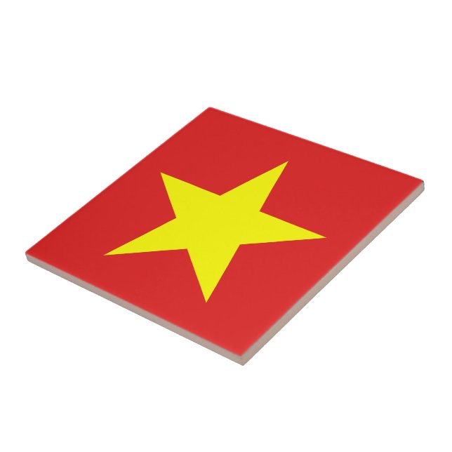 Vietnam Flag Yellow Star Tile (Side)