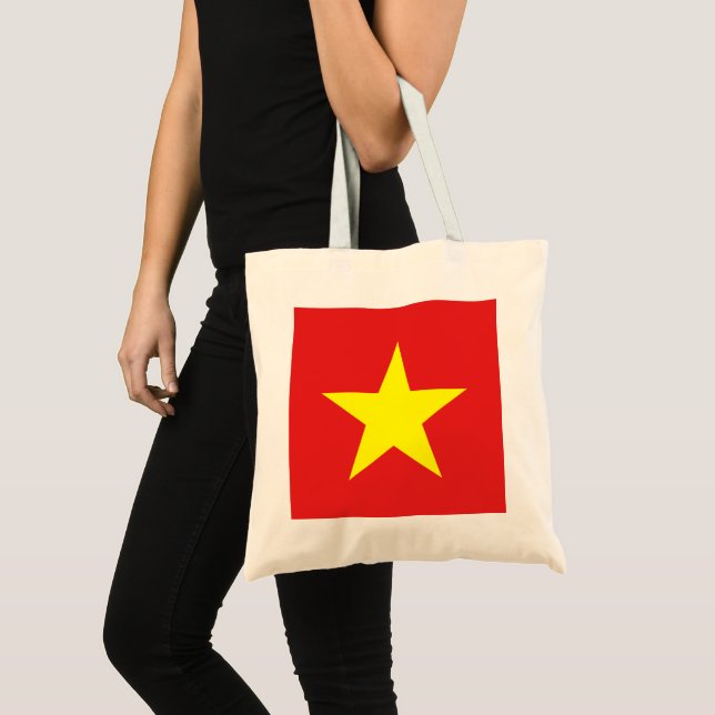 Vietnam Flag Yellow Star Tote Bag (Front (Product))