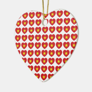 Vietnam Heart Flag Ceramic Tree Decoration