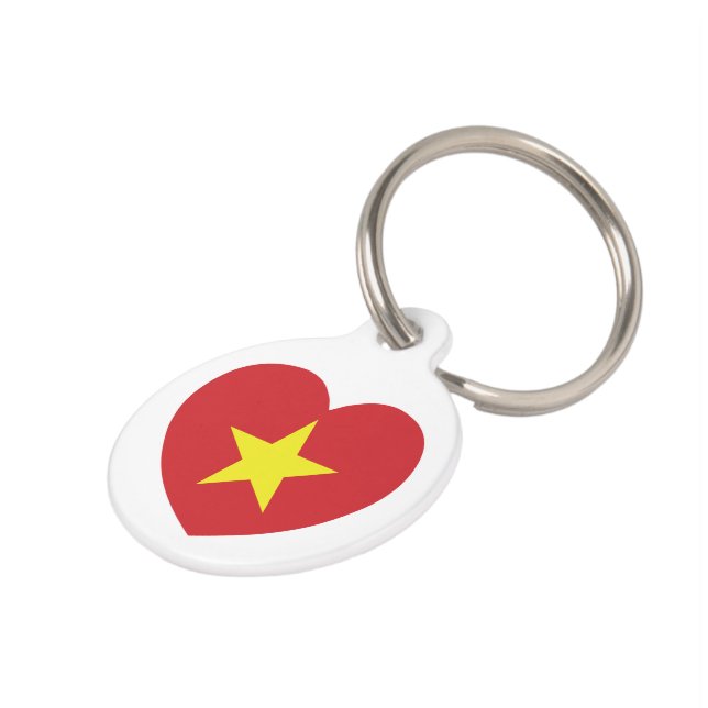 Vietnam Heart Flag Pet Tag (Side)