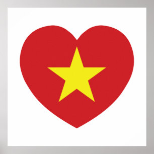 Vietnam Heart Flag Poster