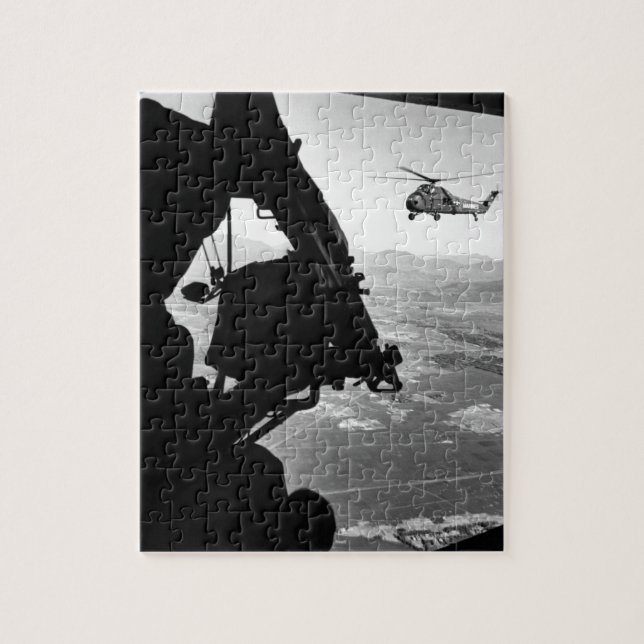 Vietnam:  helicopter and soldier approaching targe jigsaw puzzle (Vertical)