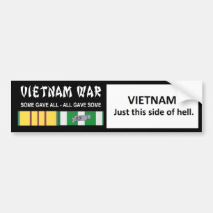 VIETNAM - JUST THIS SIDE OF HELL BUMPER STICKER