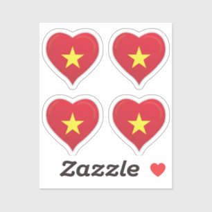 Vietnam love flag pride heart sticker