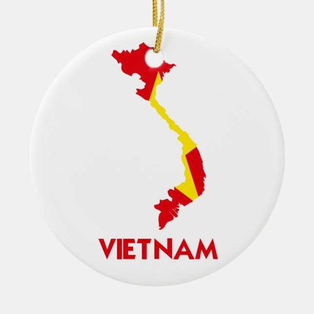 VIETNAM MAP CERAMIC ORNAMENT (Front)