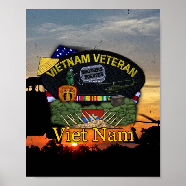 Vietnam Nam War Veterans Vets Patch Print (Front)