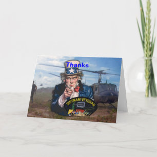 Vietnam nam war veterans vets patch thank you card