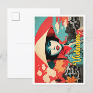 Vietnam Pop Art Travel Illustration Postcard