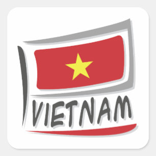 Vietnam Pride X Flag Square Sticker