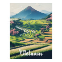 Vietnam Rice Terraces Travel Poster