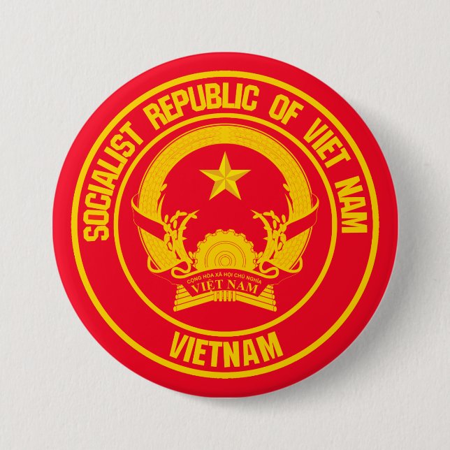 Vietnam Round Emblem 7.5 Cm Round Badge (Front)
