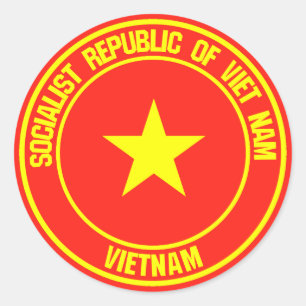 Vietnam Round Emblem Classic Round Sticker