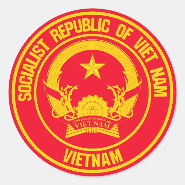 Vietnam Round Emblem Classic Round Sticker (Front)
