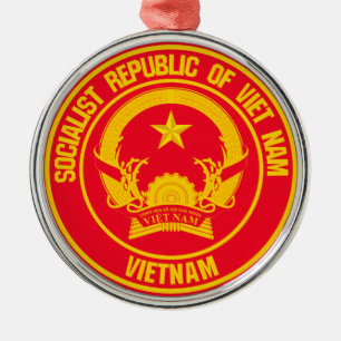 Vietnam Round Emblem Metal Ornament