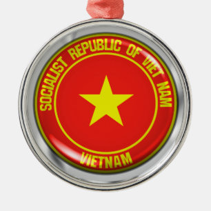 Vietnam Round Emblem Metal Ornament