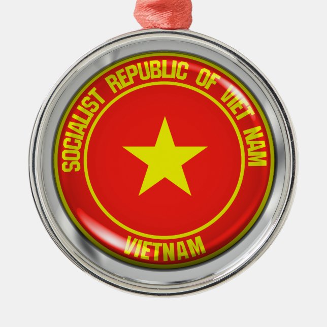 Vietnam Round Emblem Metal Ornament (Front)