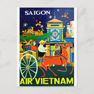 Vietnam, Saigon, Ho chi Minh, city, vintage travel Postcard