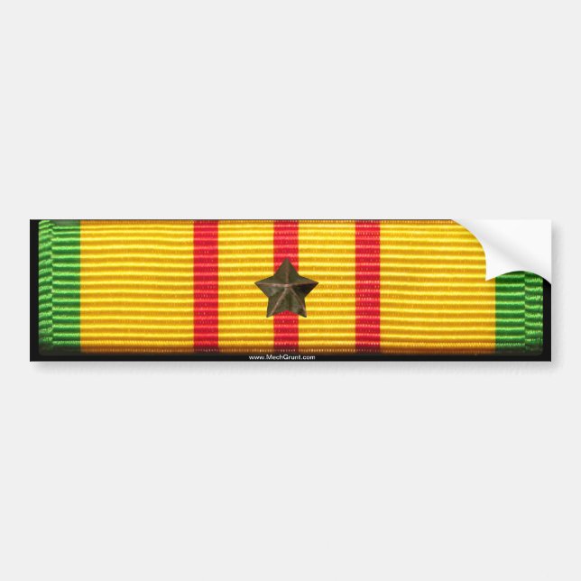 Vietnam Service Ribbon - Campaign Star Bumper Sticker (Front)