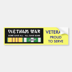 VIETNAM SERVICE RIBBONS - PROUD TO SERVE VET BUMPER STICKER