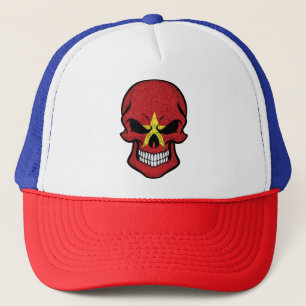 Vietnam Smiling Skull Flag Trucker Hat