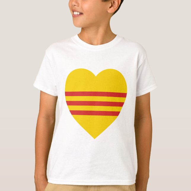 Vietnam (South) Flag Heart T-Shirt (Front)