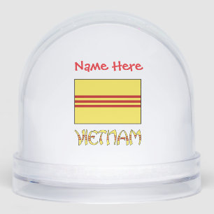Vietnam South Vietnamese Flag Red Personalized Snowglobe
