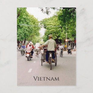vietnam street bicycles postcard