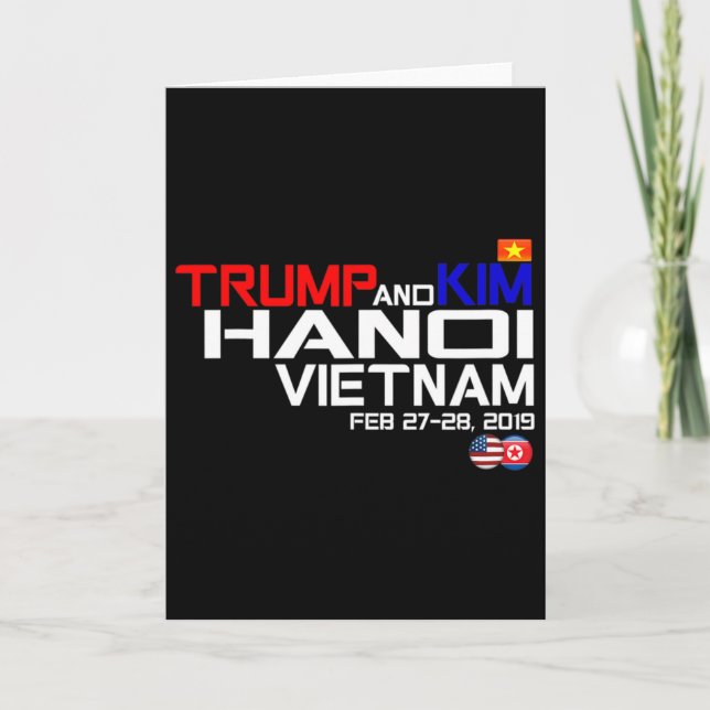 Vietnam Suummit Kim And Trump T Shirt  Card (Front)