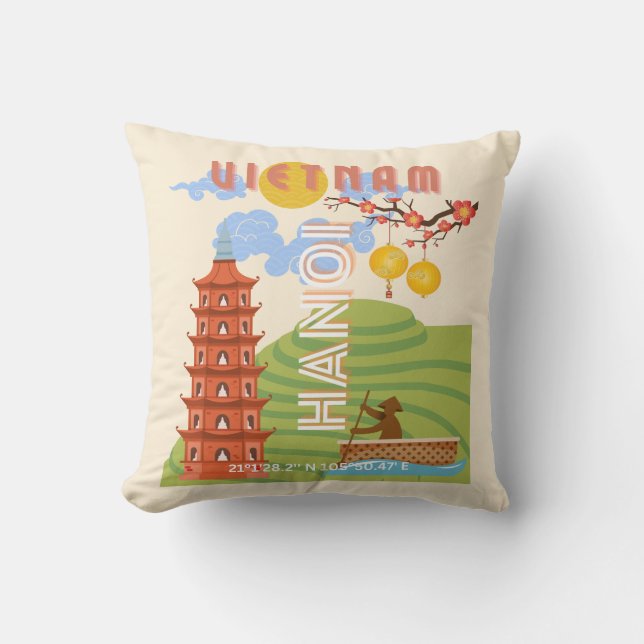Vietnam Travel Art Cushion (Front)