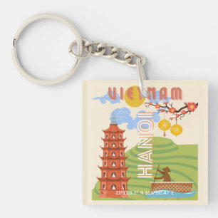 Vietnam Travel Art Key Ring