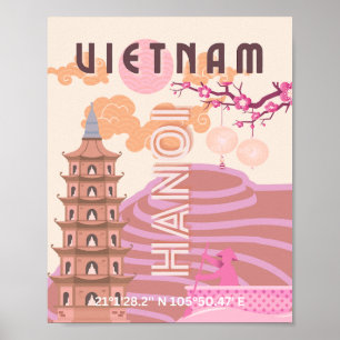 Vietnam Travel Art, Retro Poster