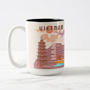 Vietnam Travel Art Two-Tone Coffee Mug