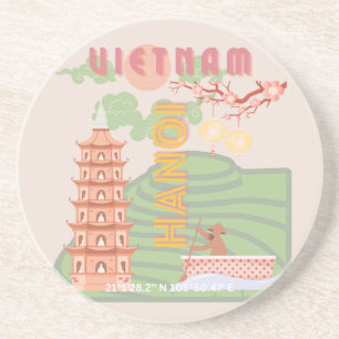 Vietnam Travel Art, Vintage Coaster