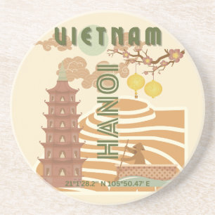 Vietnam Travel Art, Vintage Coaster