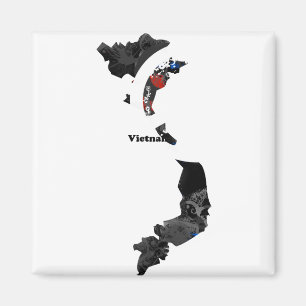 Vietnam Trendy Peace Sign with Vietnamese map Magnet