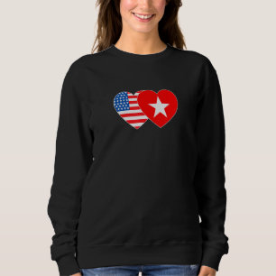 Vietnam&USA Flag Twin Heart for Vietnamian America Sweatshirt