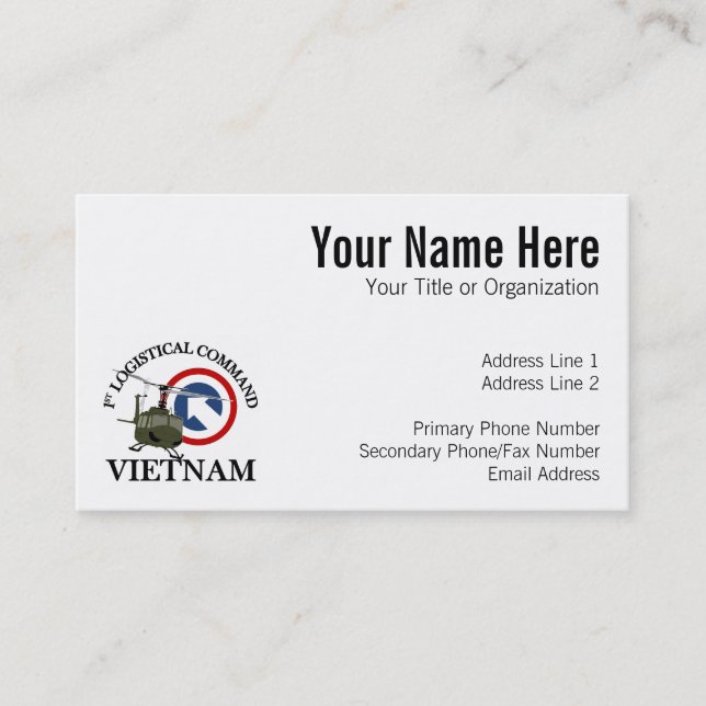 Vietnam Vet - 1st Log Cmd Business Card (Front)
