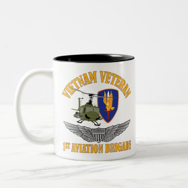 Vietnam Vet Aviator Wings Two-Tone Coffee Mug (Left)