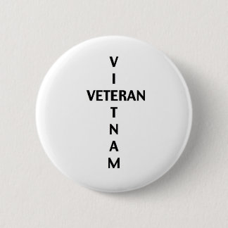 Vietnam Veteran Cross (Button) 6 Cm Round Badge
