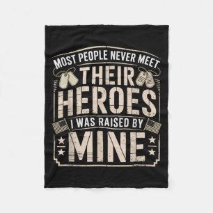 Vietnam Veteran Daughter Raised Eagle Badge Most Fleece Blanket