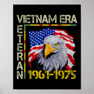 Vietnam Veteran Era 1961 1975 Memorial Flag Poster