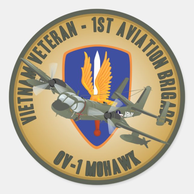 Vietnam Veteran Mohawk Classic Round Sticker (Front)