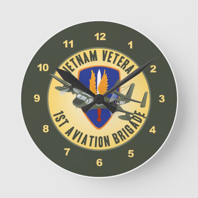 Vietnam Veteran Mohawk Round Clock (Front)